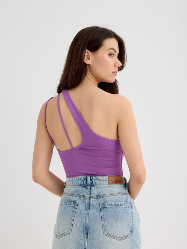 Asymmetric top lilac middle back view