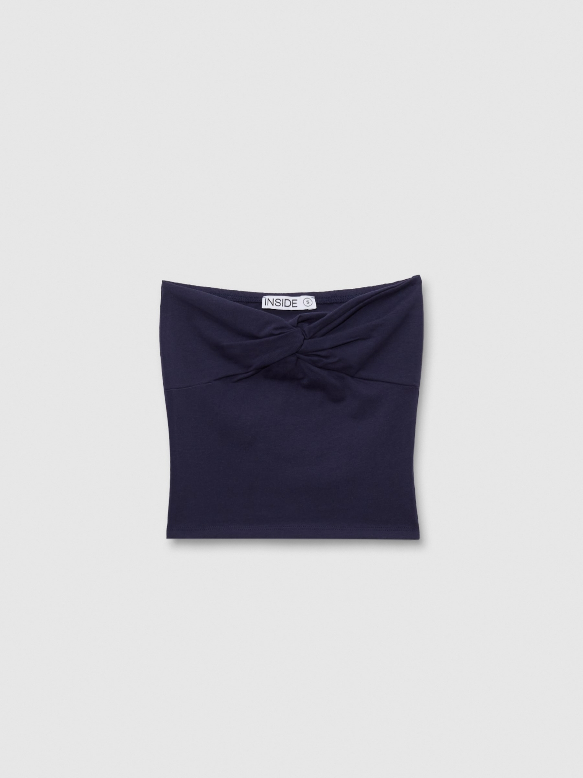 %Pto% Top bandeau ruched navy front view