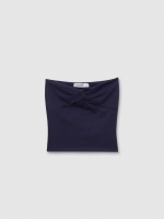 %Pto% Top bandeau frunce azul marino vista frontal