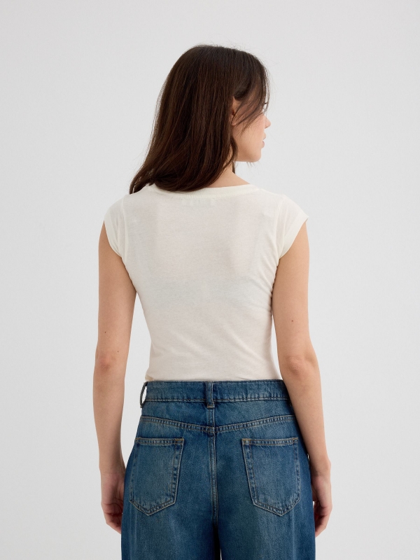 Short sleeve Yosemite t-shirt off white middle back view