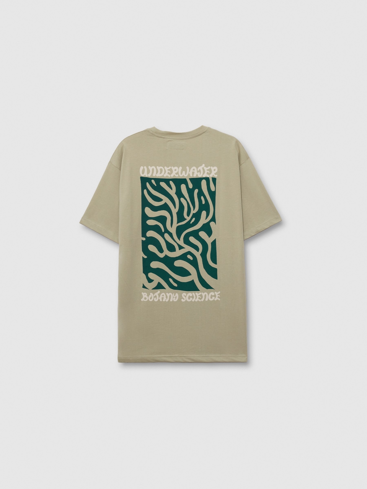 Camiseta oversized Underwater verde acinzentado vista traseira