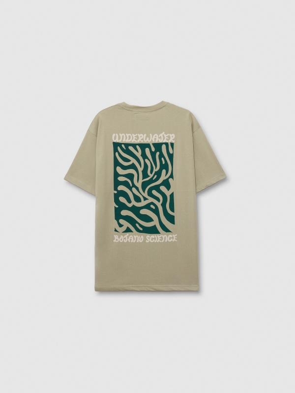 Camiseta oversized Underwater verde grisáceo vista trasera