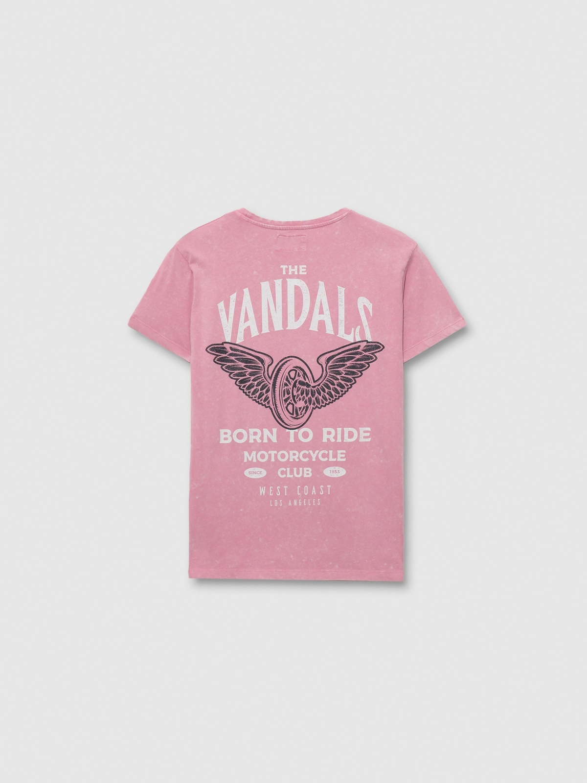 Biker short sleeve t-shirt pastel purple back view