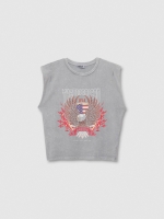 %Pto% Sleeveless shirt American Dream dark grey front view