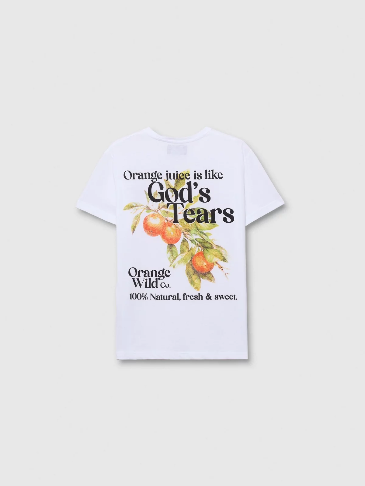 Camiseta de manga curta frutal branco vista traseira
