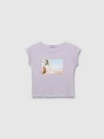 %Pto% Tropical short-sleeve t-shirt lavender front view