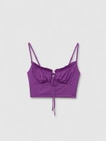 %Pto% Ruched strap top lilac front view