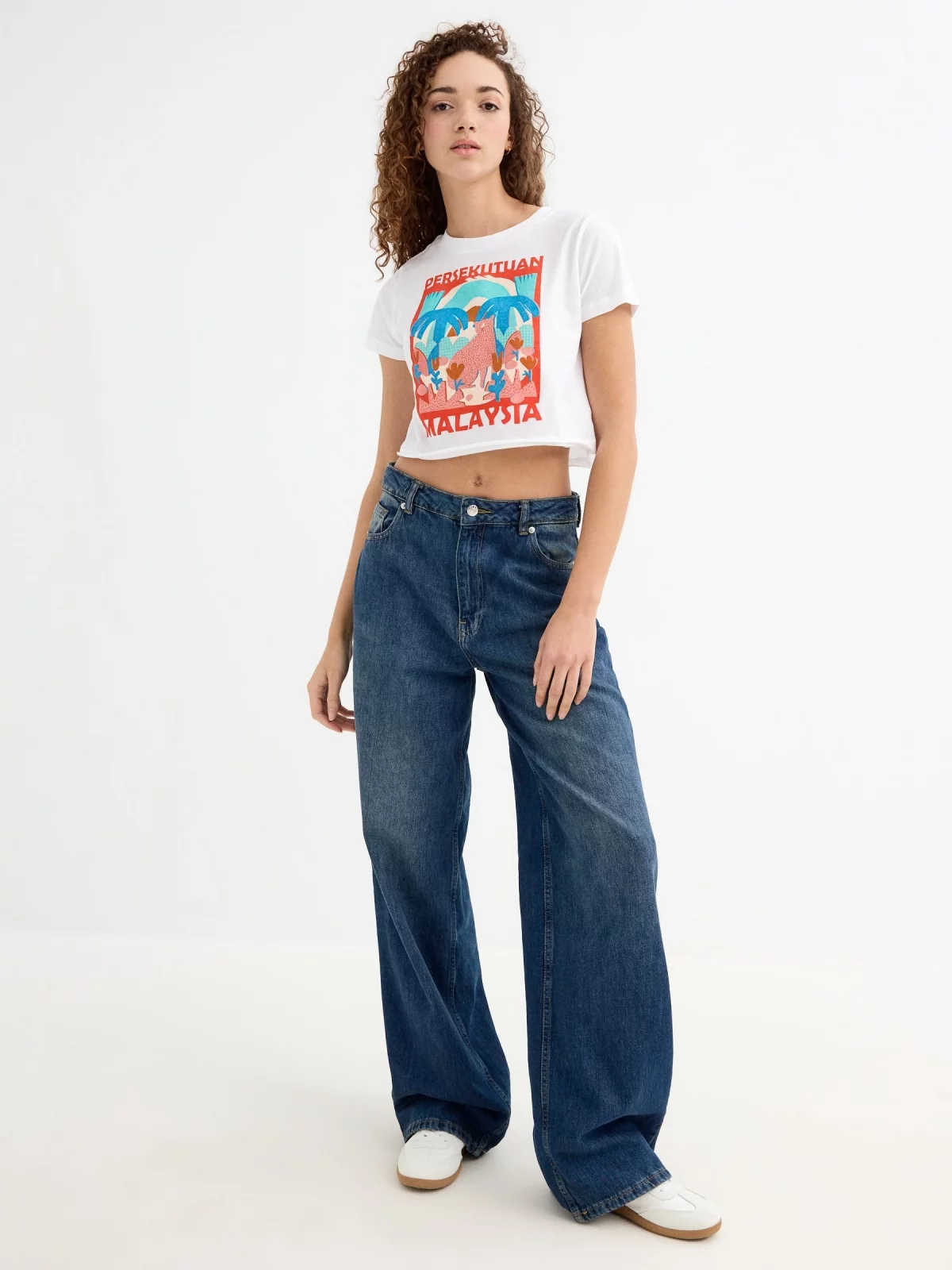 Camiseta manga corta Let Your Dreams azul marino vista detalle