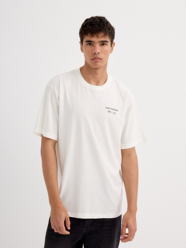 Camiseta Trust your Soul blanco roto vista media frontal