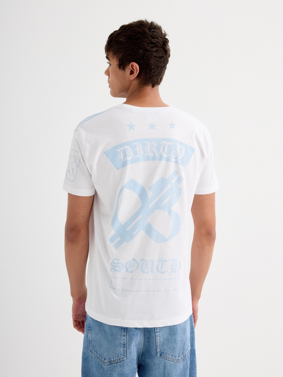 Short sleeve t-shirt 03 white middle back view