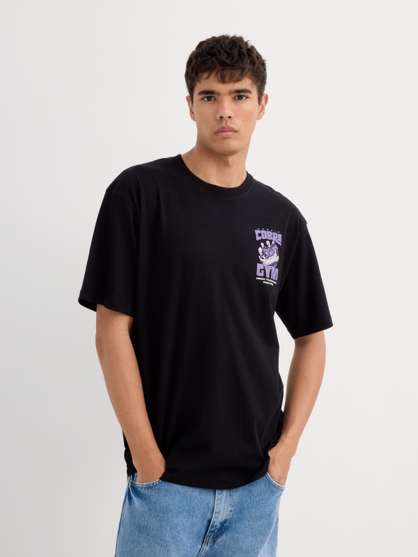 Short sleeve Cobra Gym t-shirt black middle front view