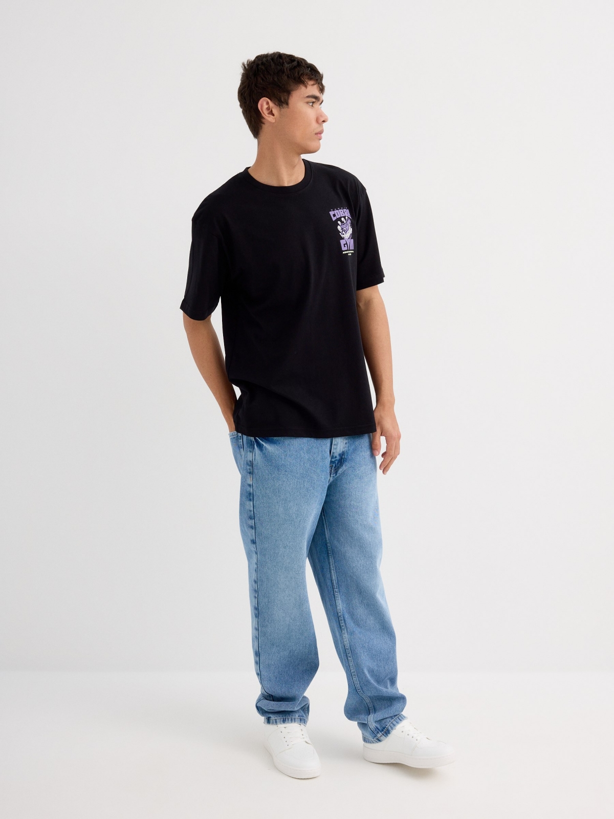 Short sleeve Cobra Gym t-shirt black general front view