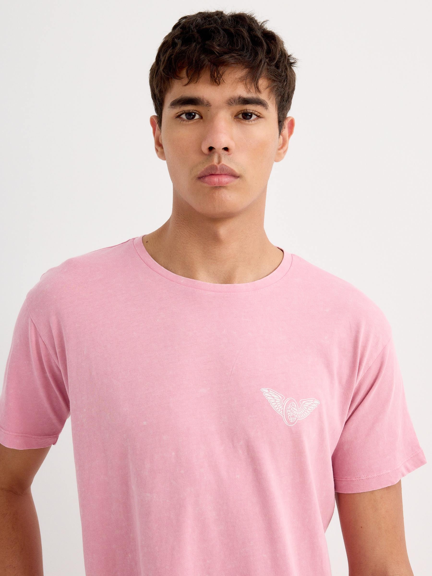 Biker short sleeve t-shirt pastel purple middle front view