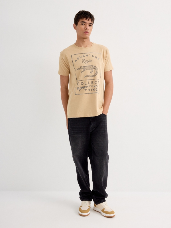 Camiseta manga curta Collect moments areia vista geral frontal