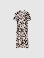 %Pto% Animal print shirt dress black front view