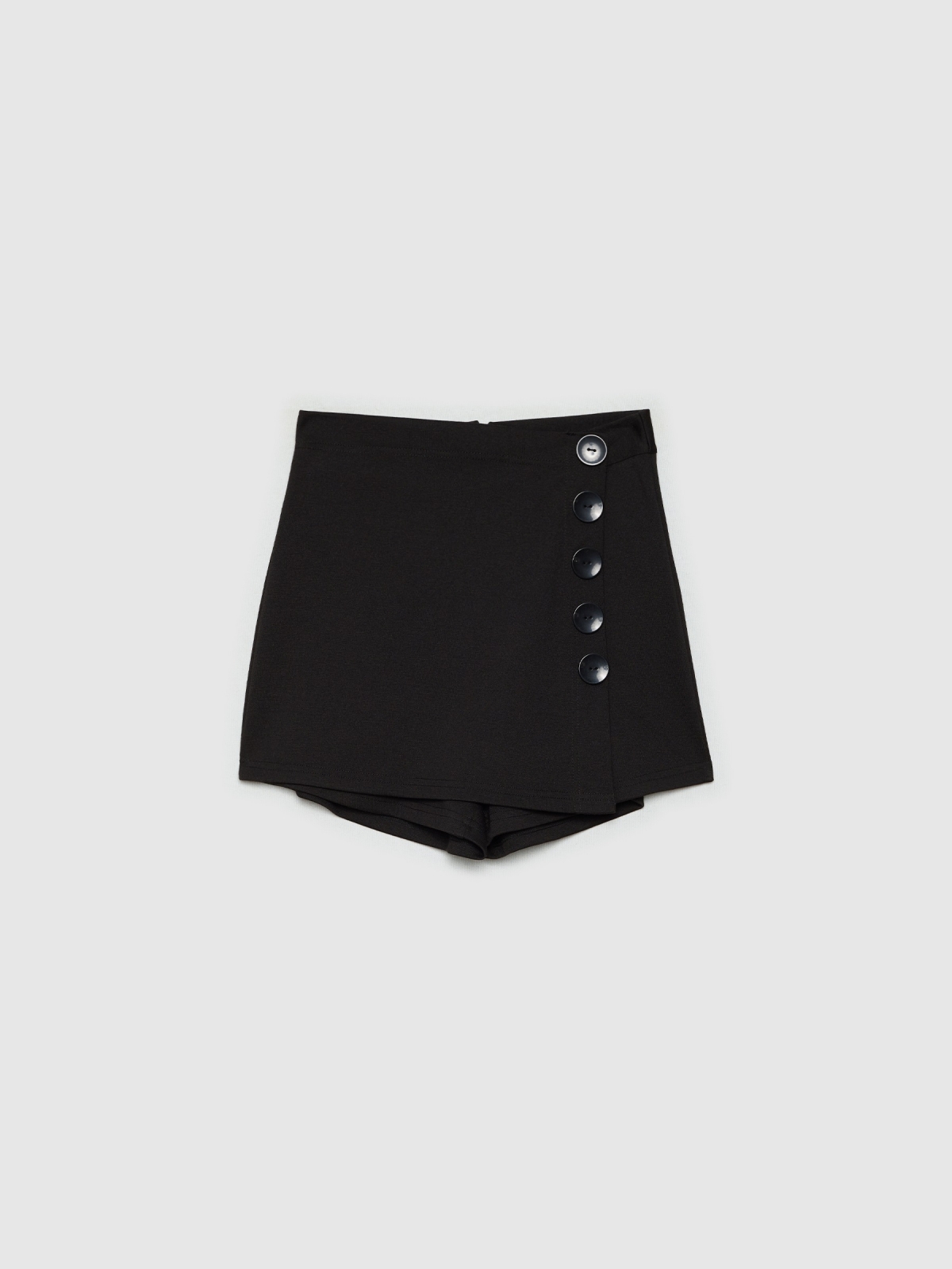 %Pto% Buttoned skort black front view
