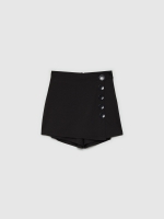 %Pto% Falda pantalón botones negro vista frontal