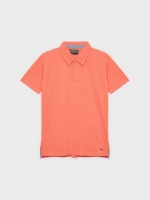 %Pto% Polo básico cuello clásico coral vista frontal