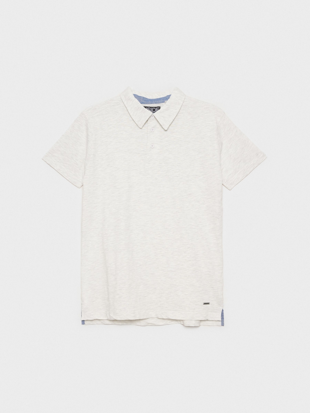 Polo básico cuello clásico melange claro vista frontal