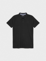 %Pto% Basic polo classic collar black front view