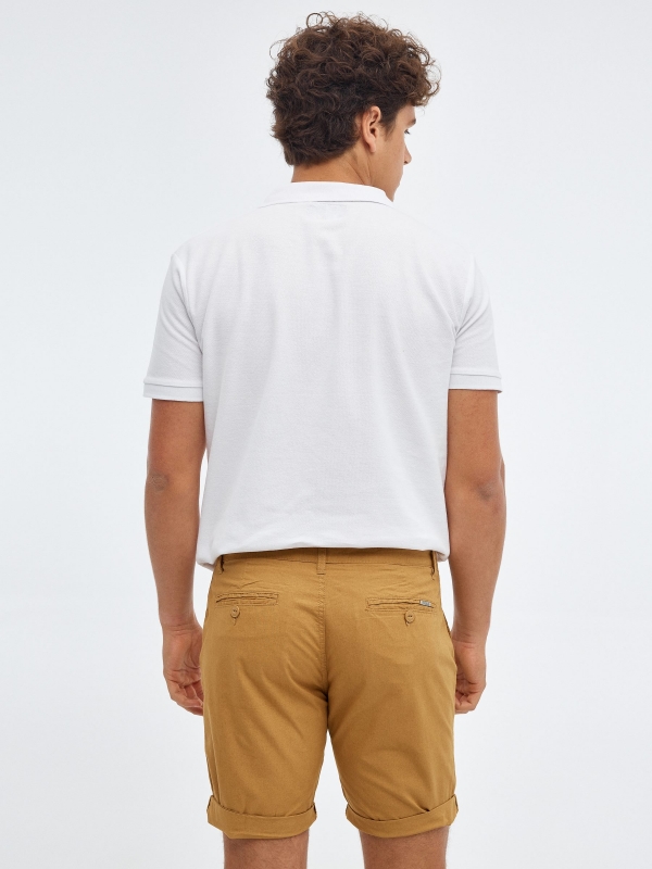 Bermuda poplin yellow middle back view