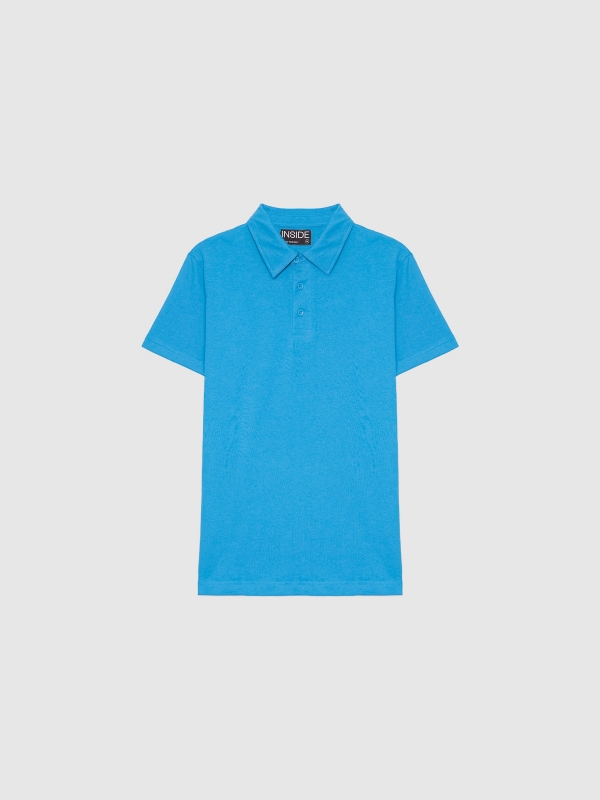  Polo básico manga corta azul vista frontal