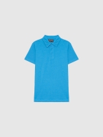%Pto% Basic short-sleeved polo shirt blue front view