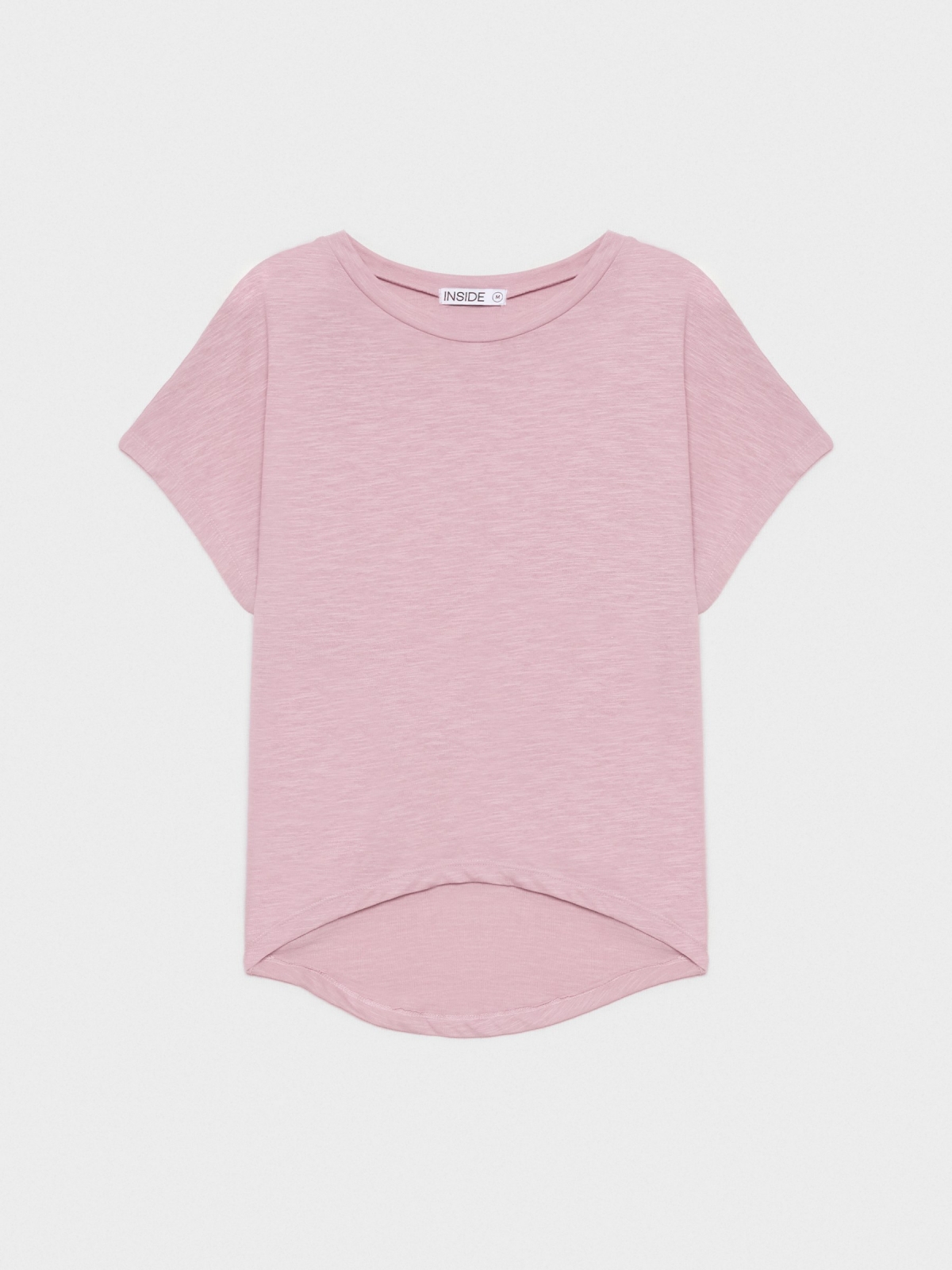  Camiseta bajo asimétrico malva vista frontal