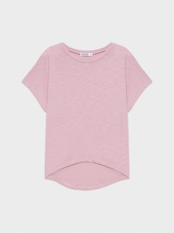  Camiseta bajo asimétrico malva vista frontal