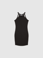 %Pto% Cut out halter dress black front view