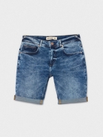 %Pto% Bermuda denim desgastada azul vista frontal