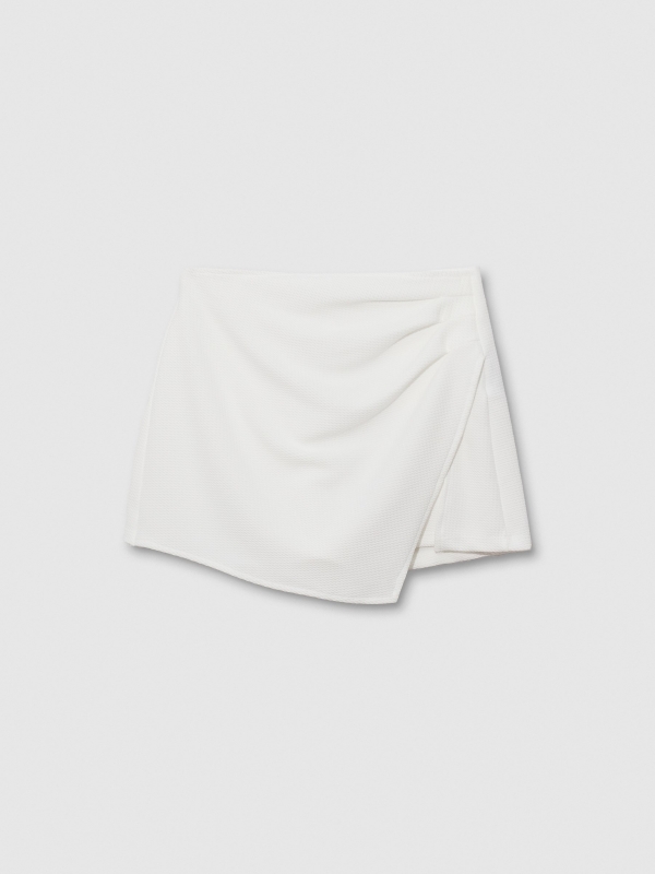  Falda pantalón mini blanco vista frontal