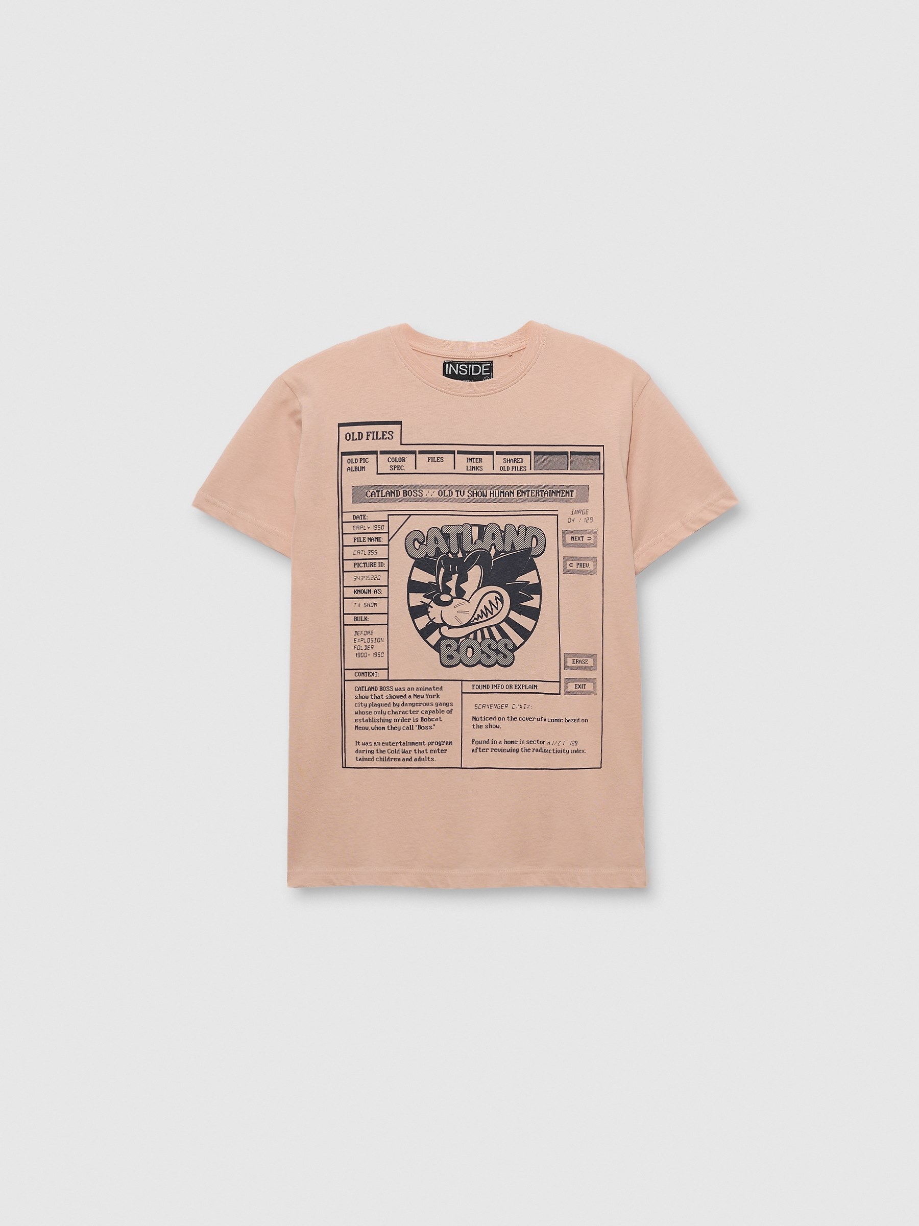 Camiseta manga corta  videojuego rosa nude vista media frontal