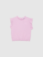 %Pto% Top volantes con espalda cut out magenta