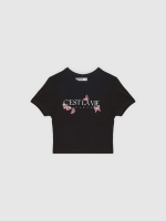 %Pto% C'est la vie Crop top black