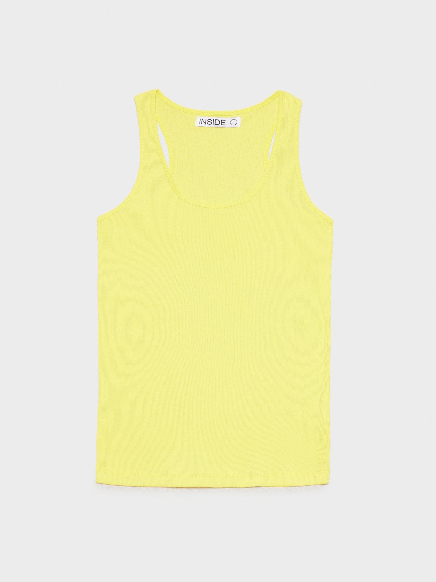 T-Shirt básica com costas nadador amarelo vista meia frontal