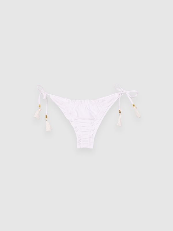  Metallic effect bikini briefs white front view