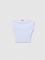 %Pto% Camiseta crop rib blanco vista frontal