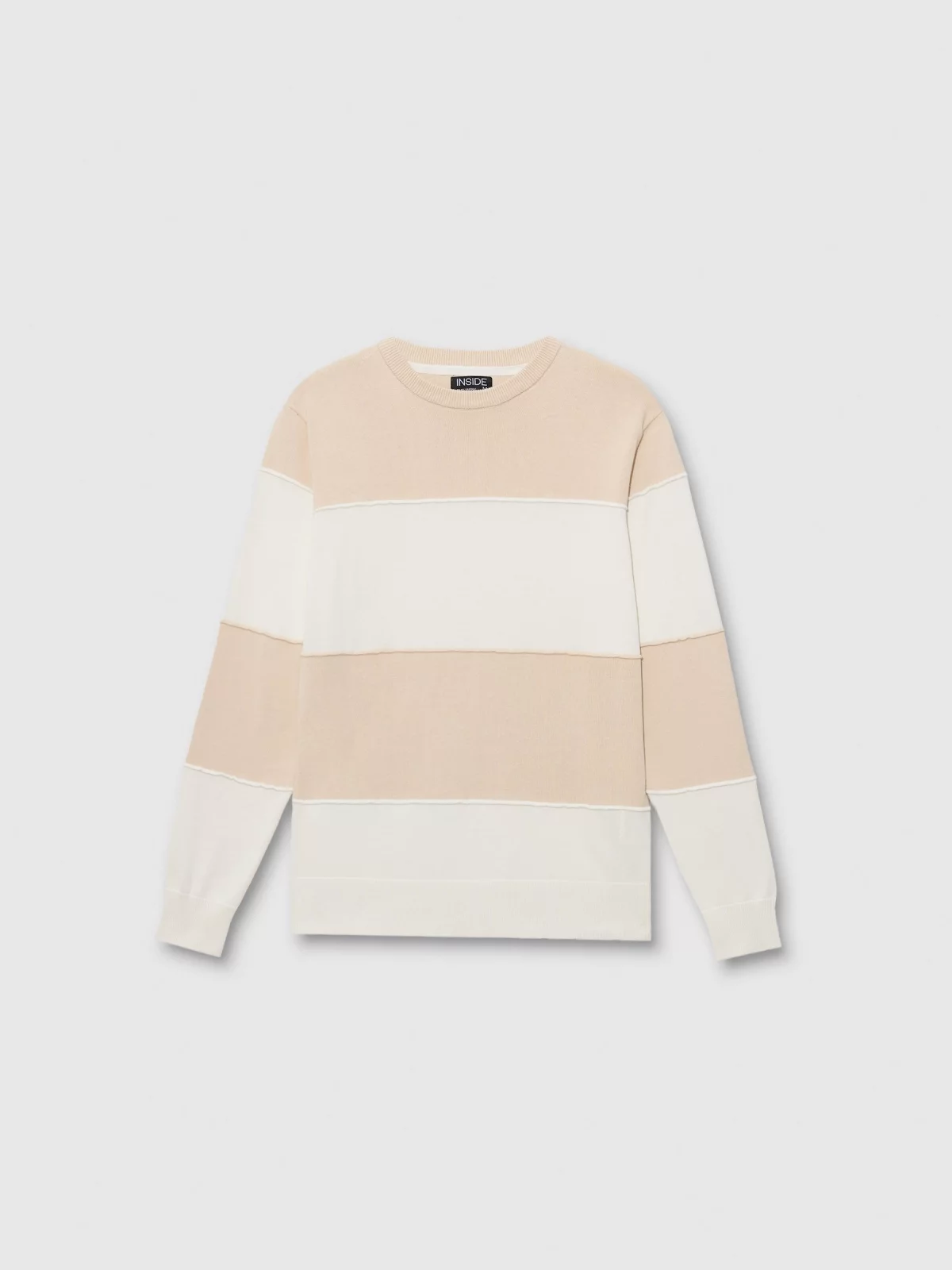  White and beige striped jersey white front view