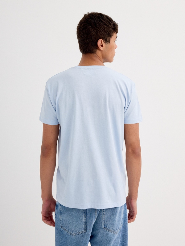 Camiseta Heaven or Hell azul claro vista media trasera