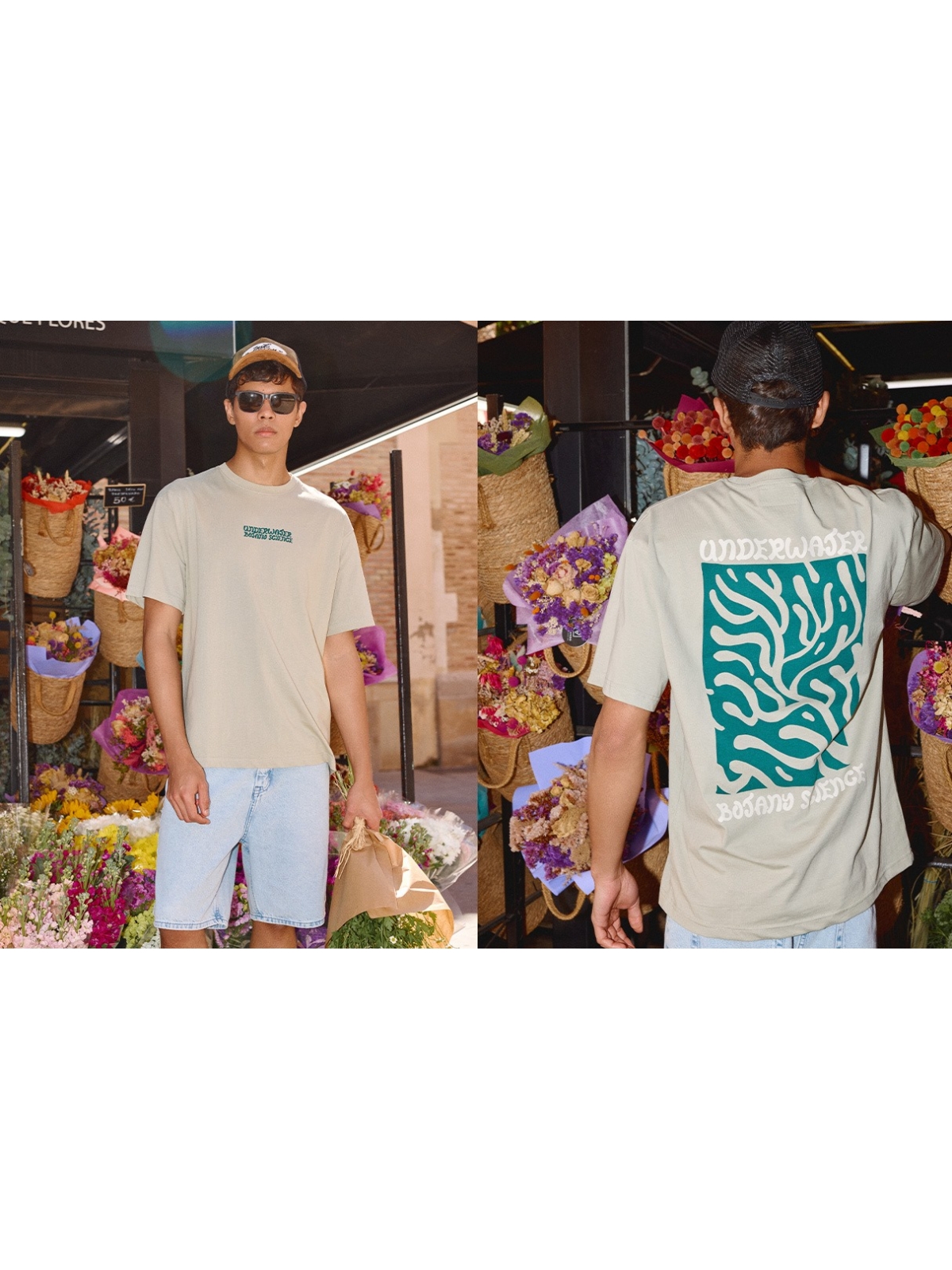 %NewExtra% Camiseta oversized Underwater verde acinzentado