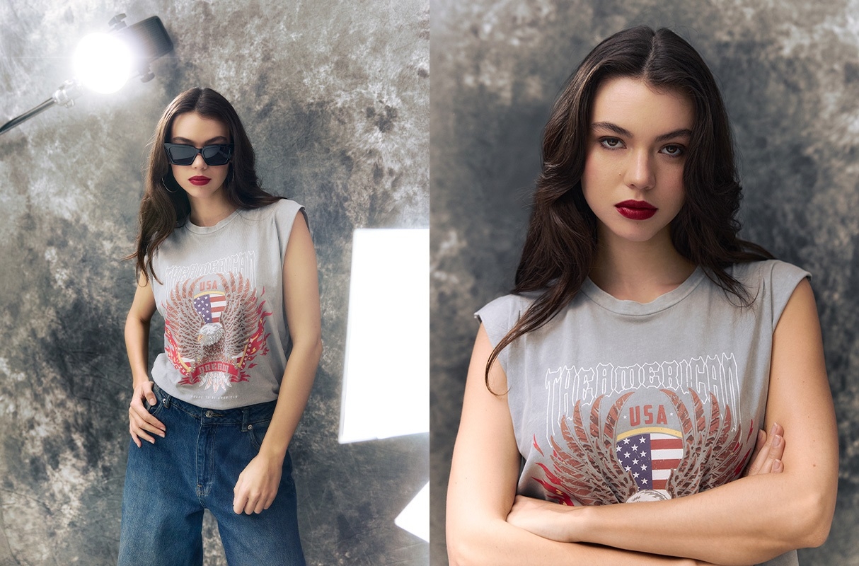 Sleeveless shirt American Dream dark grey middle front view