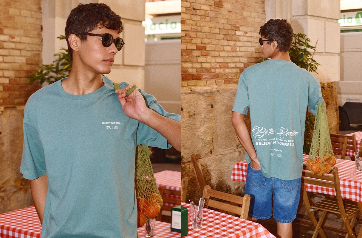 Camiseta Trust your Soul verde vista media frontal
