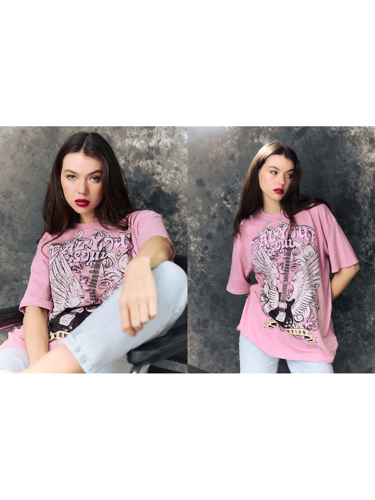 %NewExtra% Camiseta oversized Convention púrpura pastel