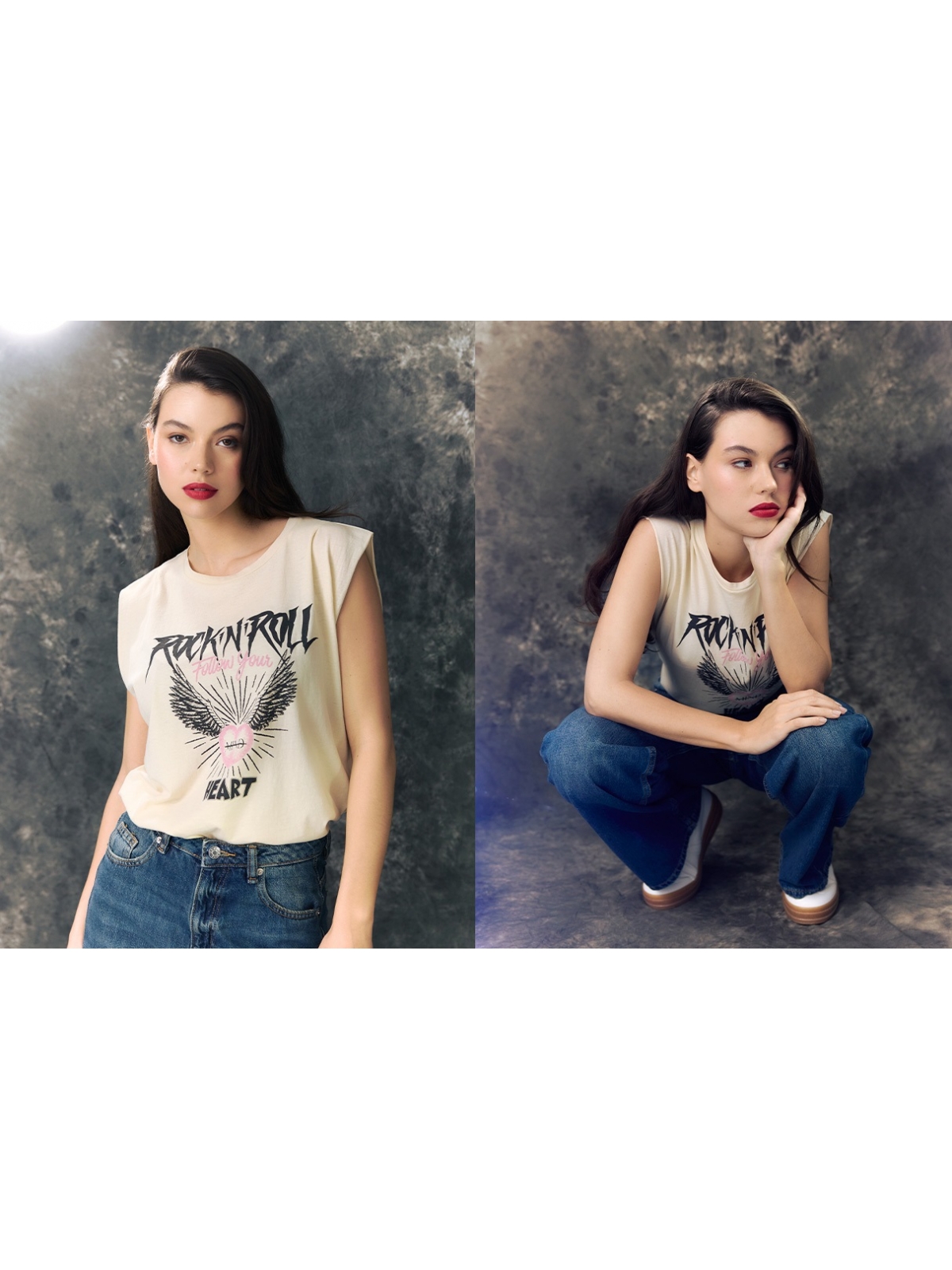 %NewExtra% Camiseta sem mangas Rock and Roll areia