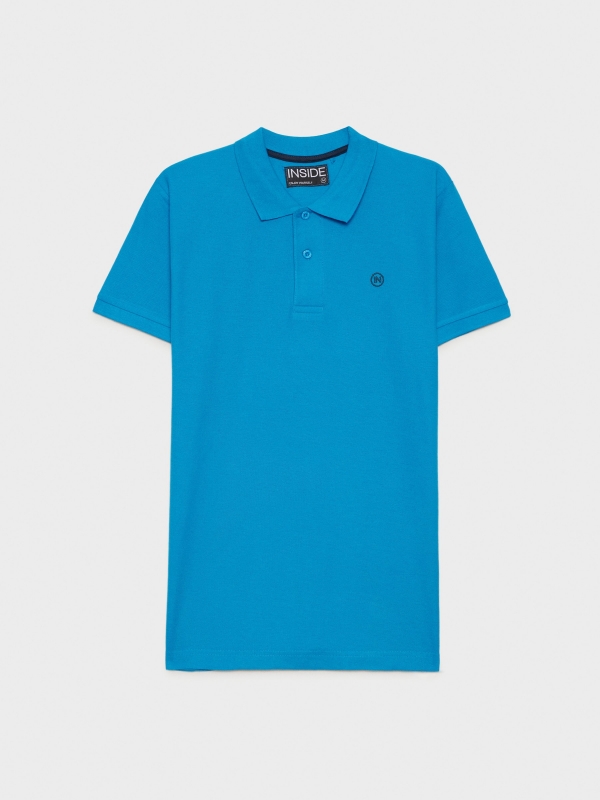  Polo básico logo grabado azul celeste