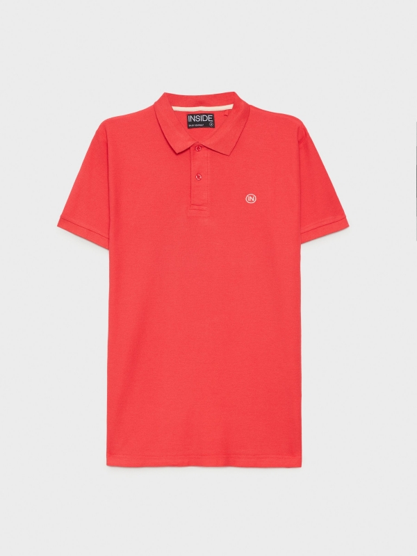  Polo básico logo grabado rojo