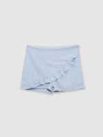%Pto% Lace culotte skirt blue front view