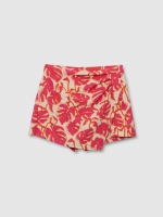 %Pto% Falda pantalón estampado tropical beige vista frontal