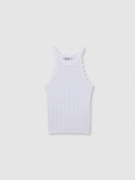 %Pto% Top halter punto blanco blanco vista frontal